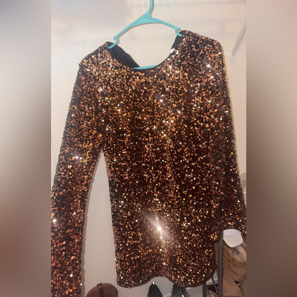 Sequin Long Sleeve Top